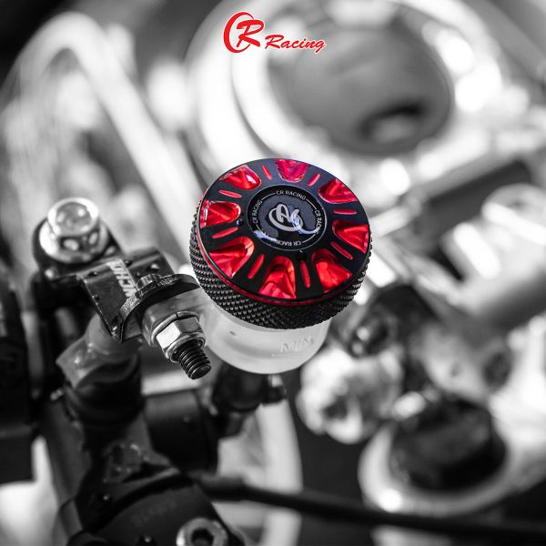 ฝาปิดกระปุกน้ำมันเบรคแต่ง BREMBO 15 ml. DUAL ANODIZED CNC CR RACING