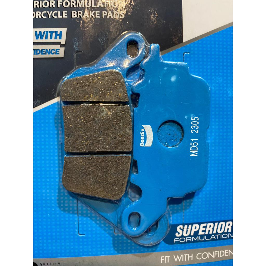 28.ผ้าเบรคหน้า BENDIX MD51 ใส่รถรุ่น N-MAX / Grand Filano / AEROX / EXCITER / SPARK115i / Q-BIX / GT125