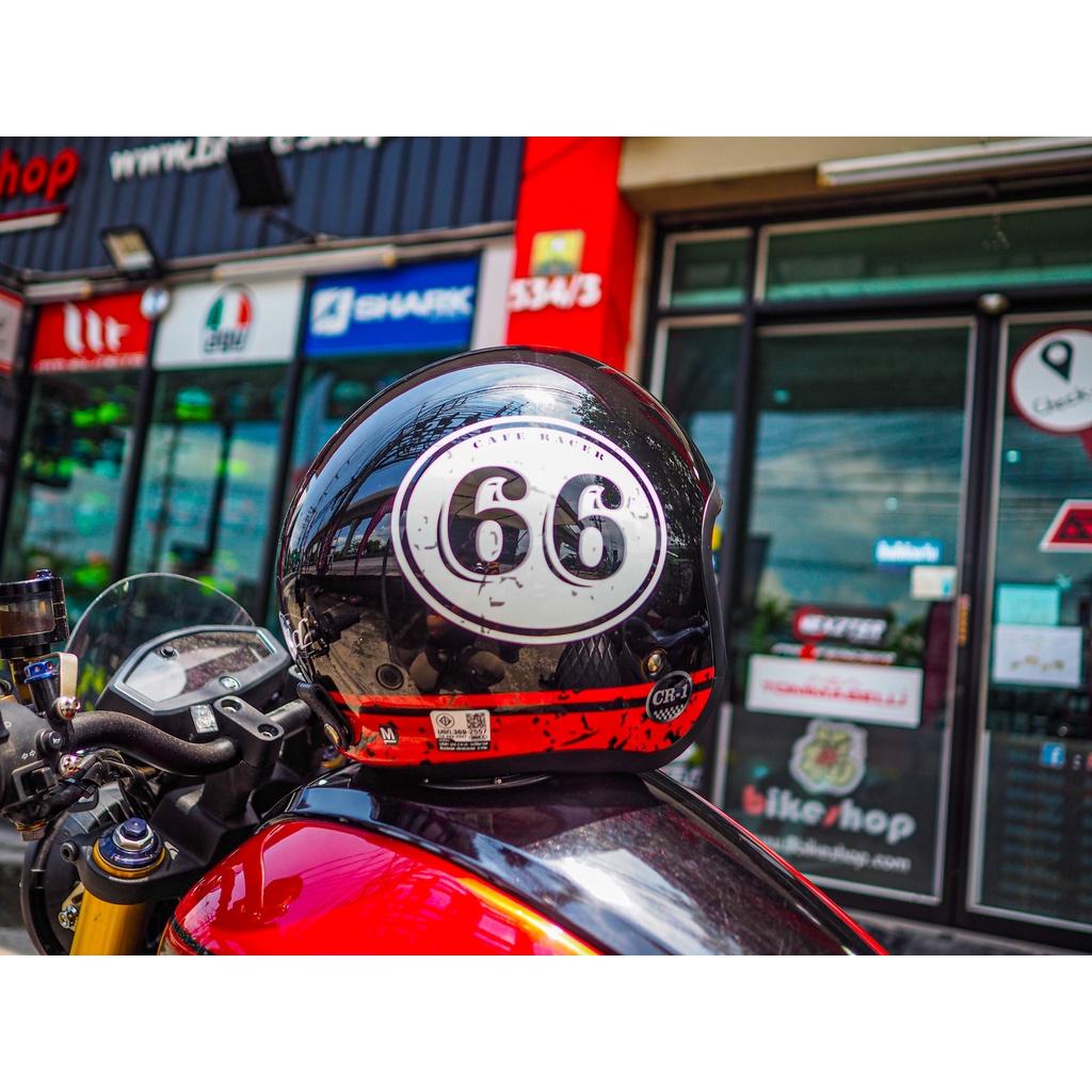 NEW2022 หมวกกันน็อค ครึ่งใบ ทรงวินเทจ ID รุ่นCR-1 มีแว่น CUSTOM / CAFE RACER / PRIMO