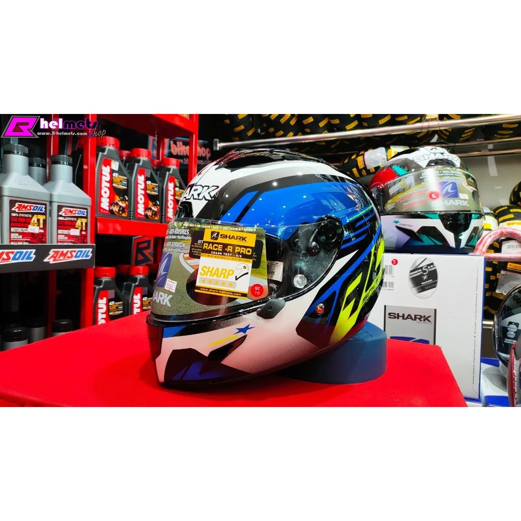 หมวกกันน็อค Shark Race R Pro Aspy Black/Blue/Yellow KBY  2021 *สอบถามก่อนซื้อ