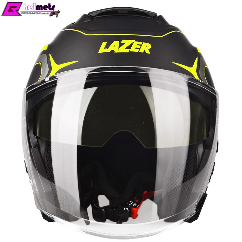 ##หมวกกันน็อค Tango-SR - HEXA Black-Yellow Fluo-Grey-Matt (Spoiler)