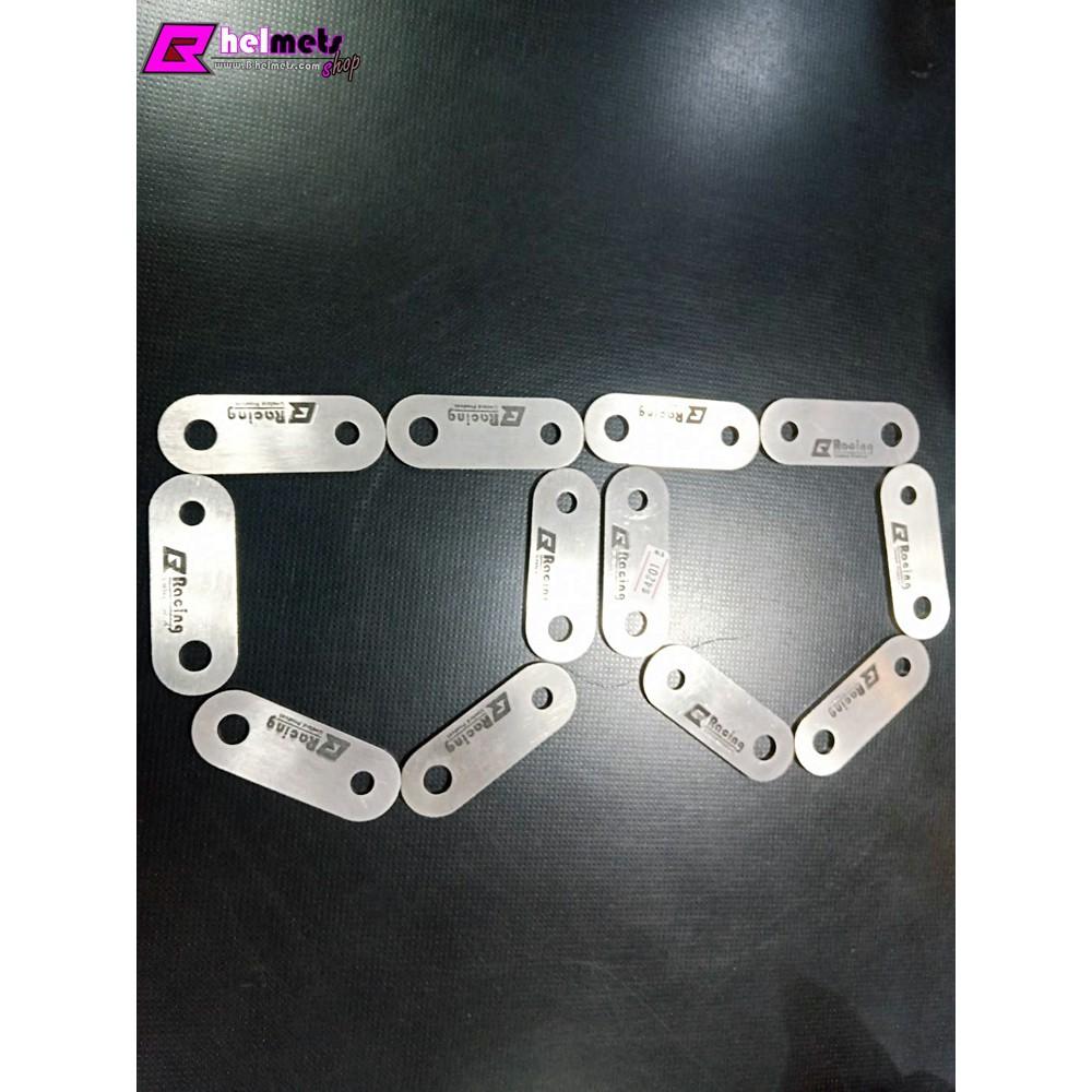 เพลทยึดปลายท่อ #Bracing สแตนเลส304แท้💯%  หนา3mm.เต็ม  ยาว7cm. รูยึด M10 ใส่กับรถ125-1000 cc.ขายึดปลายท่อ
