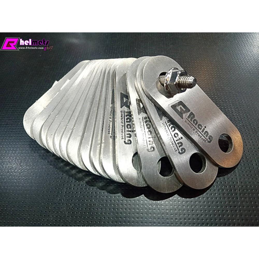 เพลทยึดปลายท่อ #Bracing สแตนเลส304แท้💯%  หนา3mm.เต็ม  ยาว7cm. รูยึด M10 ใส่กับรถ125-1000 cc.ขายึดปลายท่อ
