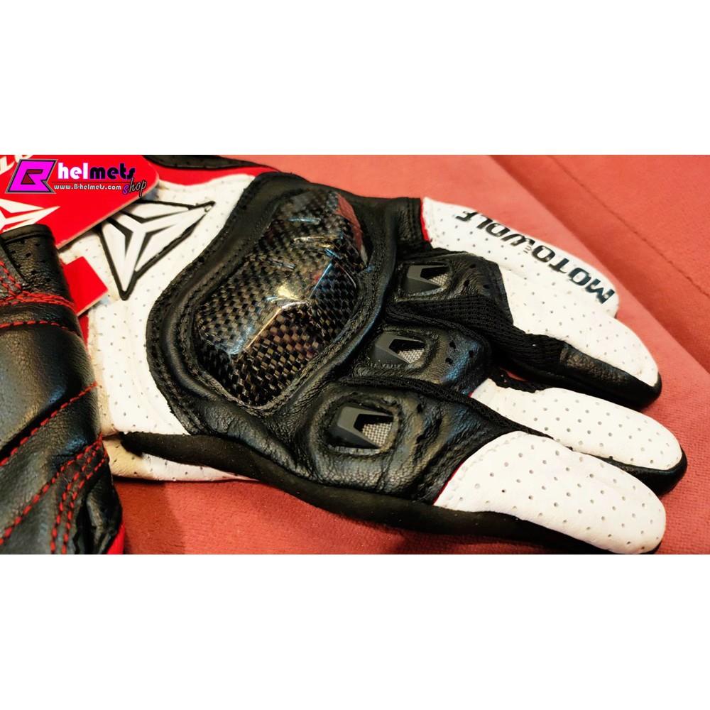 13. ##ถุงมือ MOTOWOLF ถุงมือหนัง สำหรับขับขี่รถจักรยานยนต์