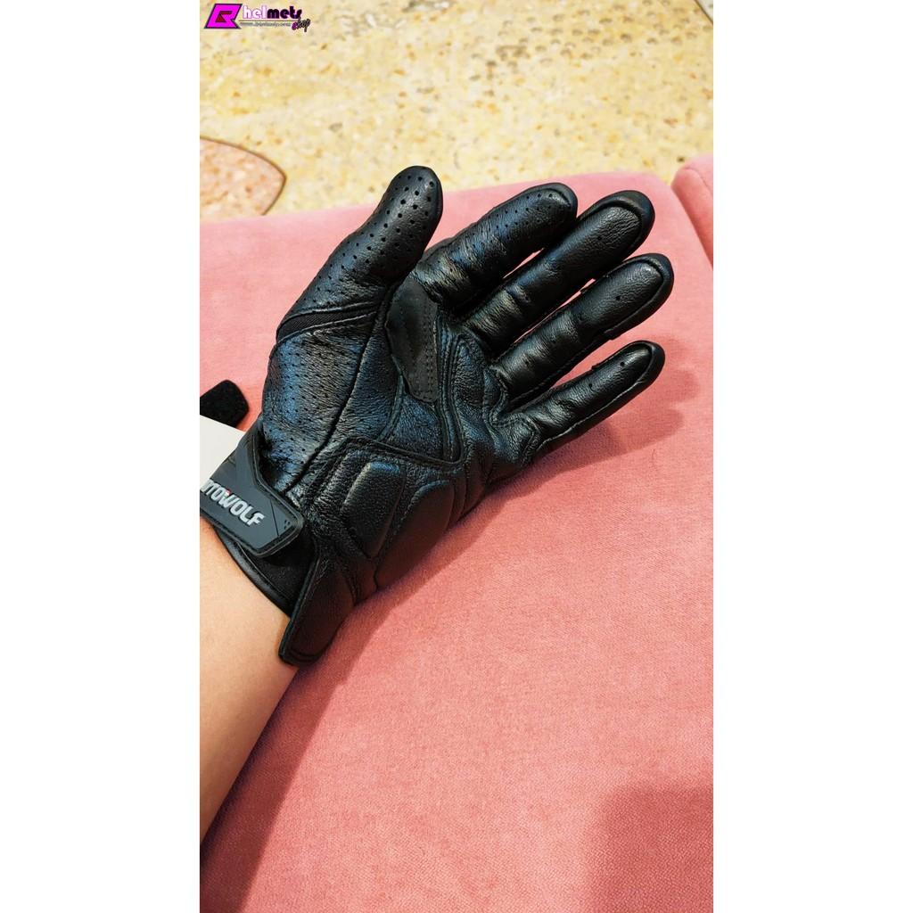 13. ##ถุงมือ MOTOWOLF ถุงมือหนัง สำหรับขับขี่รถจักรยานยนต์