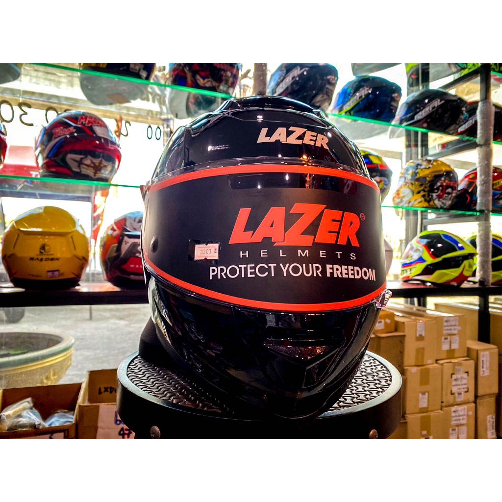 31.หมวกกันน็อค เต็มใบ LAZER RAFALE-S - สีพื้น Black-ดำเงา