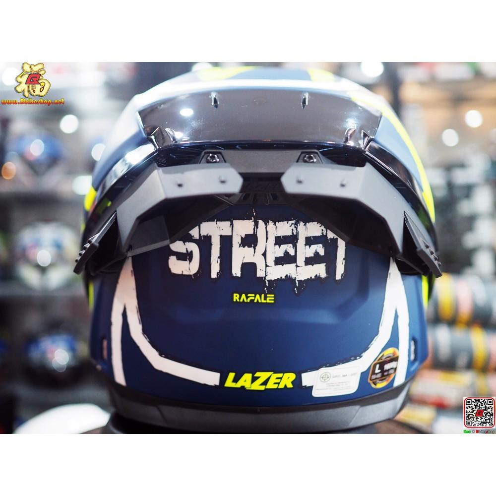 31.หมวกกันน็อค เต็มใบ LAZER RAFALE-S - STREET Navy Blue-Yellow Fluo-Matt