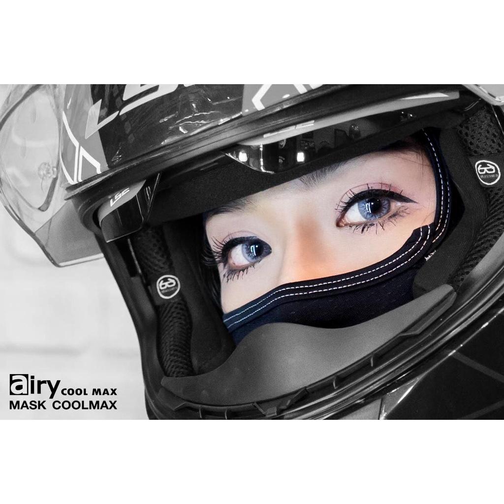 9 โม่งคลุมหัว mask coolmax แบรนด์ Airy ผ้าคลุมหัว โม่ง สีดำ