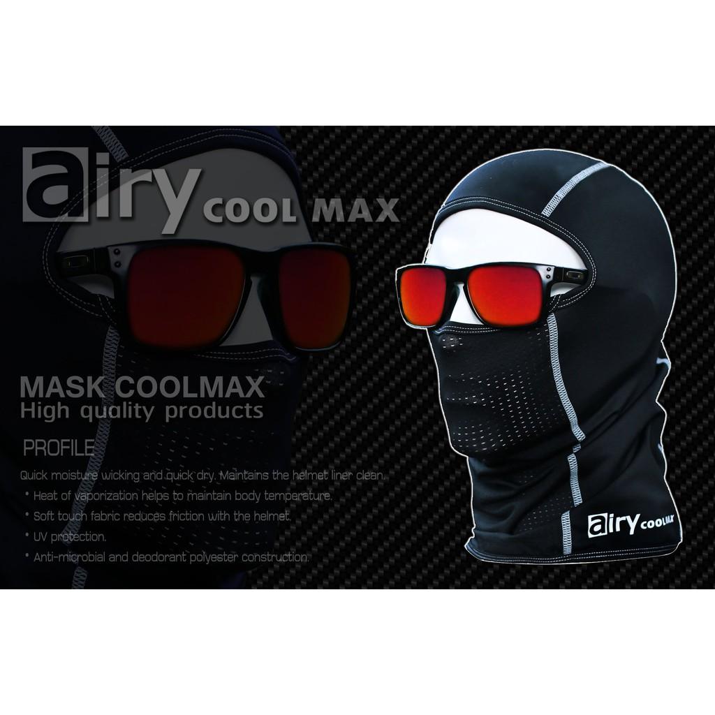 9 โม่งคลุมหัว mask coolmax แบรนด์ Airy ผ้าคลุมหัว โม่ง สีดำ