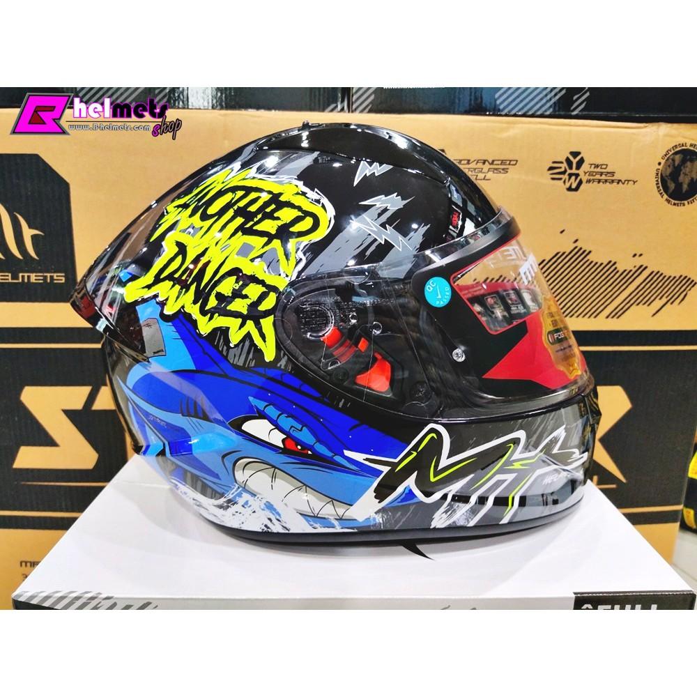 #หมวกกันน็อค MT STINGER DANGER GLOSS BLUE New!! [เงา]