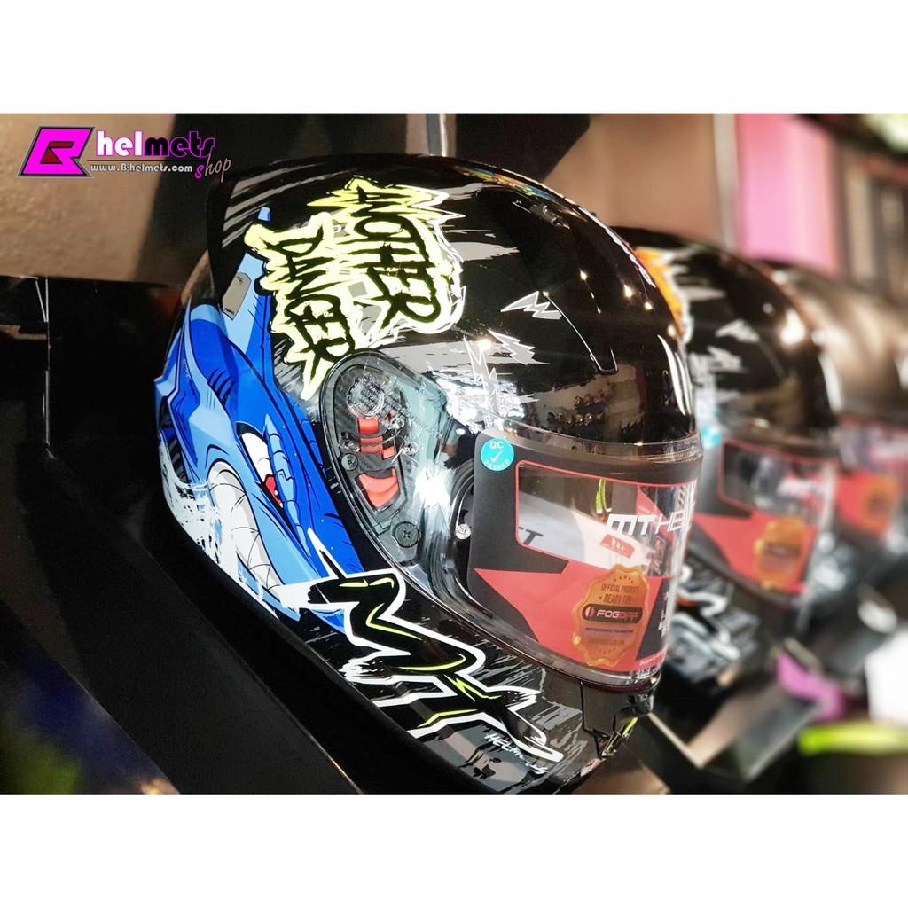 #หมวกกันน็อค MT STINGER DANGER GLOSS BLUE New!! [เงา]