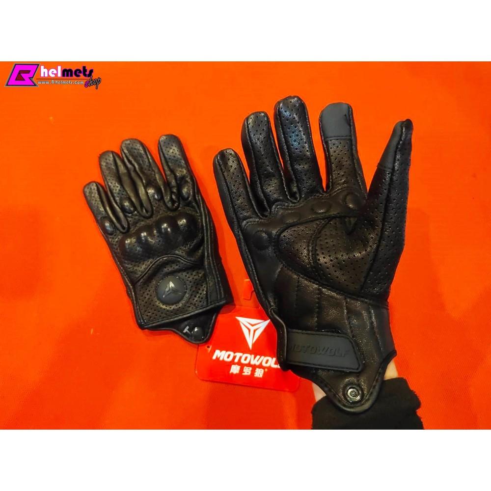 12. #ถุงมือหนัง/ระบายอากาศงาน MOTOWOLF *