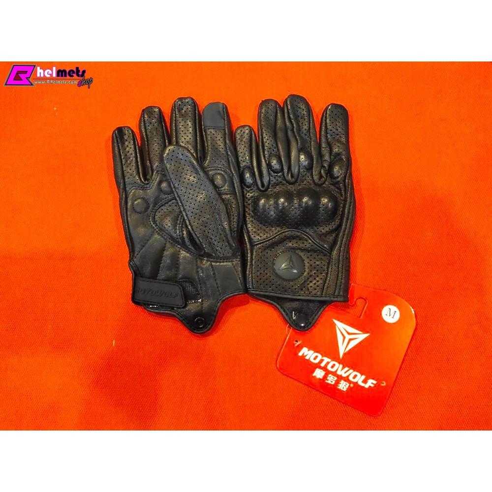 12. #ถุงมือหนัง/ระบายอากาศงาน MOTOWOLF *