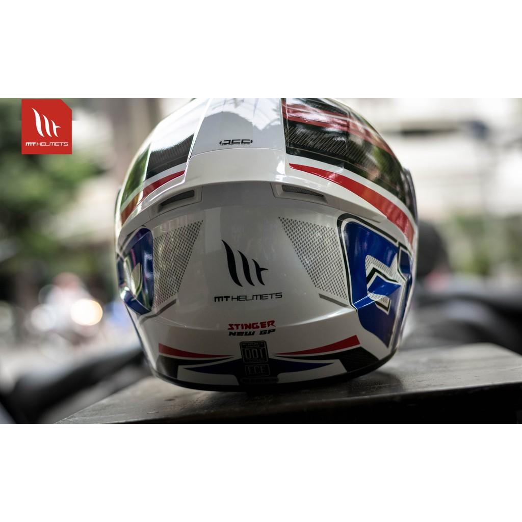 #หมวกกันน็อค MT STINGER MEW GP - WHITE BLUE RED