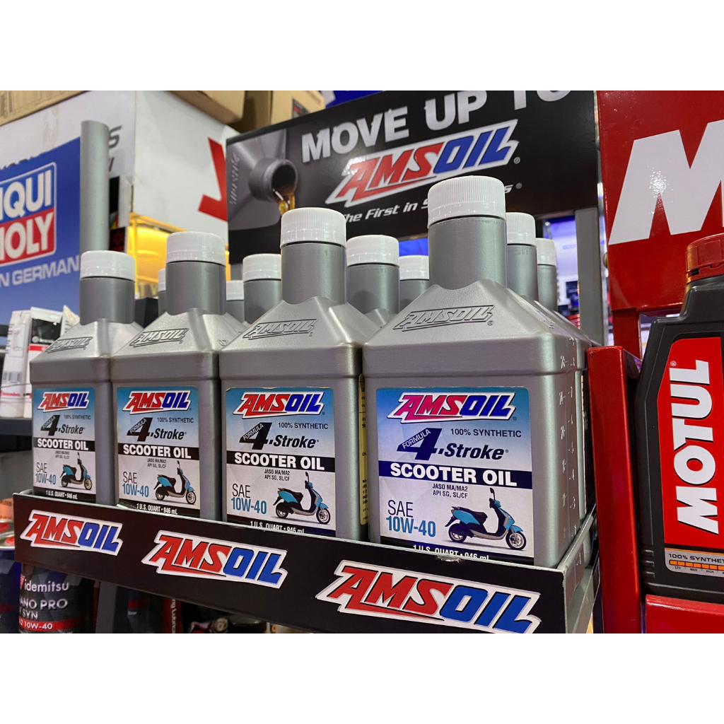 น้ำมันเครื่อง Amsoil Formula 4-Stroke Synthetic 10W-40 Scooter Oil น้ำมันเครื่องScooter
