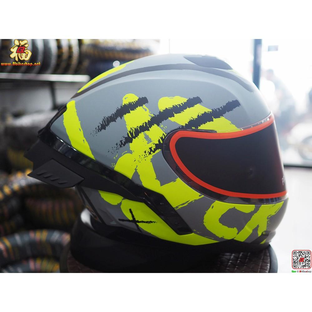 31.หมวกกันน็อค เต็มใบ LAZER RAFALE-S - STREET Titan Grey-Yellow Fluo-Matt "แถมสปอยเลอร์" เทาเหลือง
