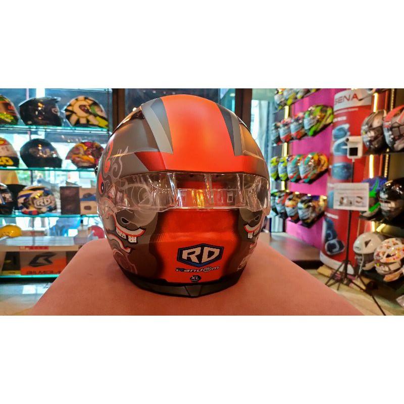 8.หมวกกันน็อค RD Random รุ่น CZR ลาย5 สีส้มลายยักษ์* แถมMASK+ชิวปรอทฟรีๆ