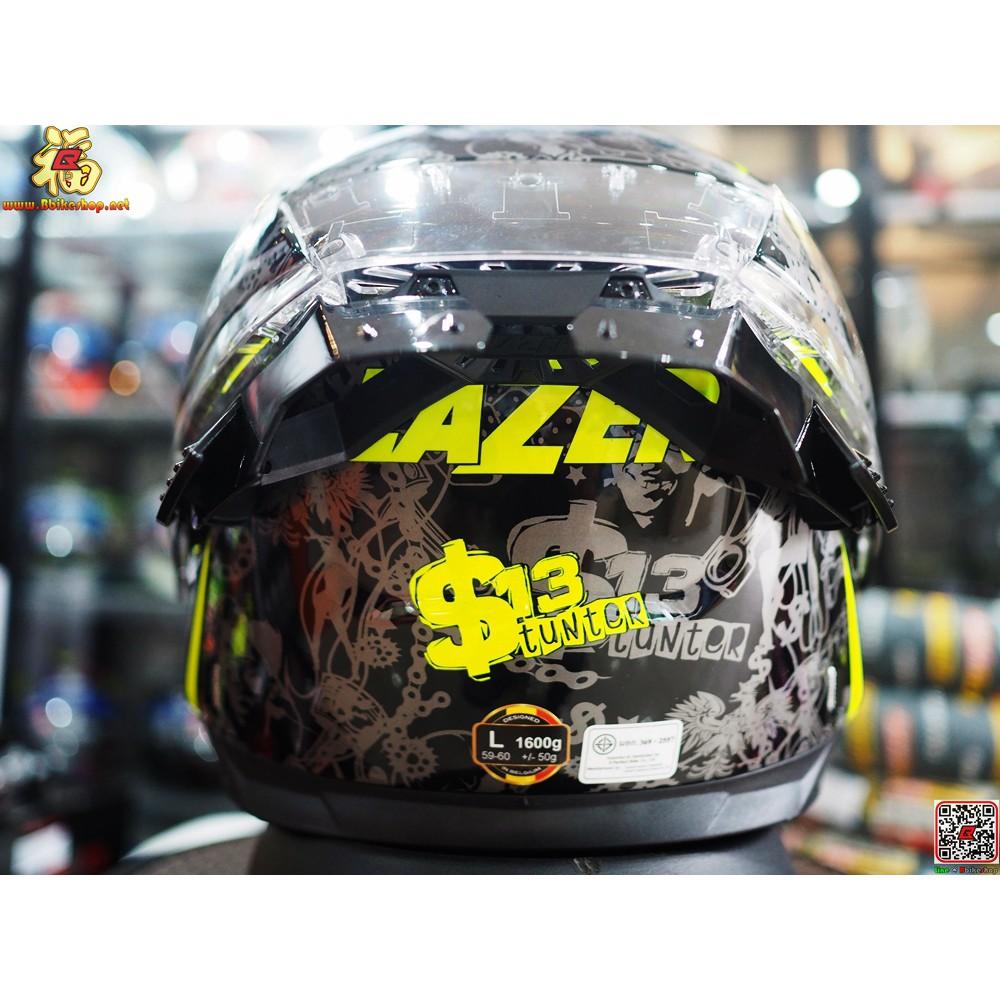 31.หมวกกันน็อค เต็มใบ LAZER RAFALE-SR-$13 Original Black-Dark Grey-Yellow Fluo "แถมสปอยเลอร์"