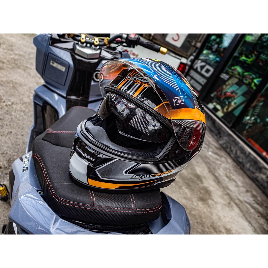 โล๊ะ หมวกกันน็อค Gracshaw G9999 Grandex เต็มใบ แว่น2ชั้น มีไซส์ M L XL