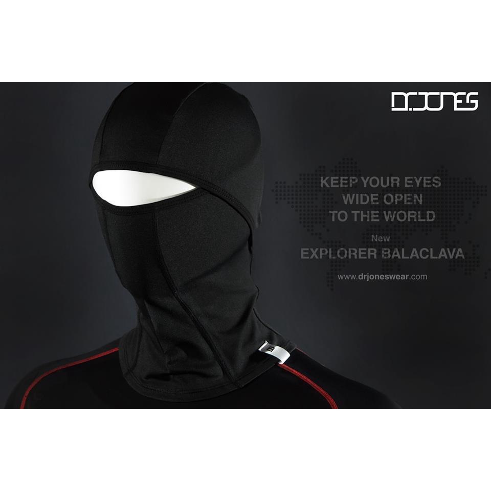 7 โม่งตากว้าง Dr.jones  รุ่น Explorer  Balaclava สีดำ ตัวกล่องดำ โม่ง ผ้าคลุมหัว โม่งคลุมหัว