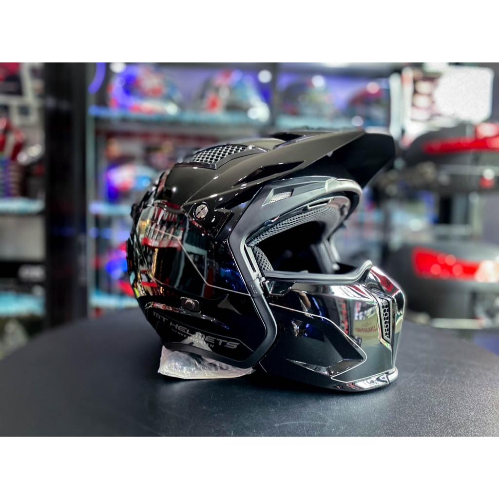 หมวกกันน็อค MT Streetfighter Sv Gloss Black สีดำเงา มีสินค้าพร้อมส่ง หมวดถอดคางได้
