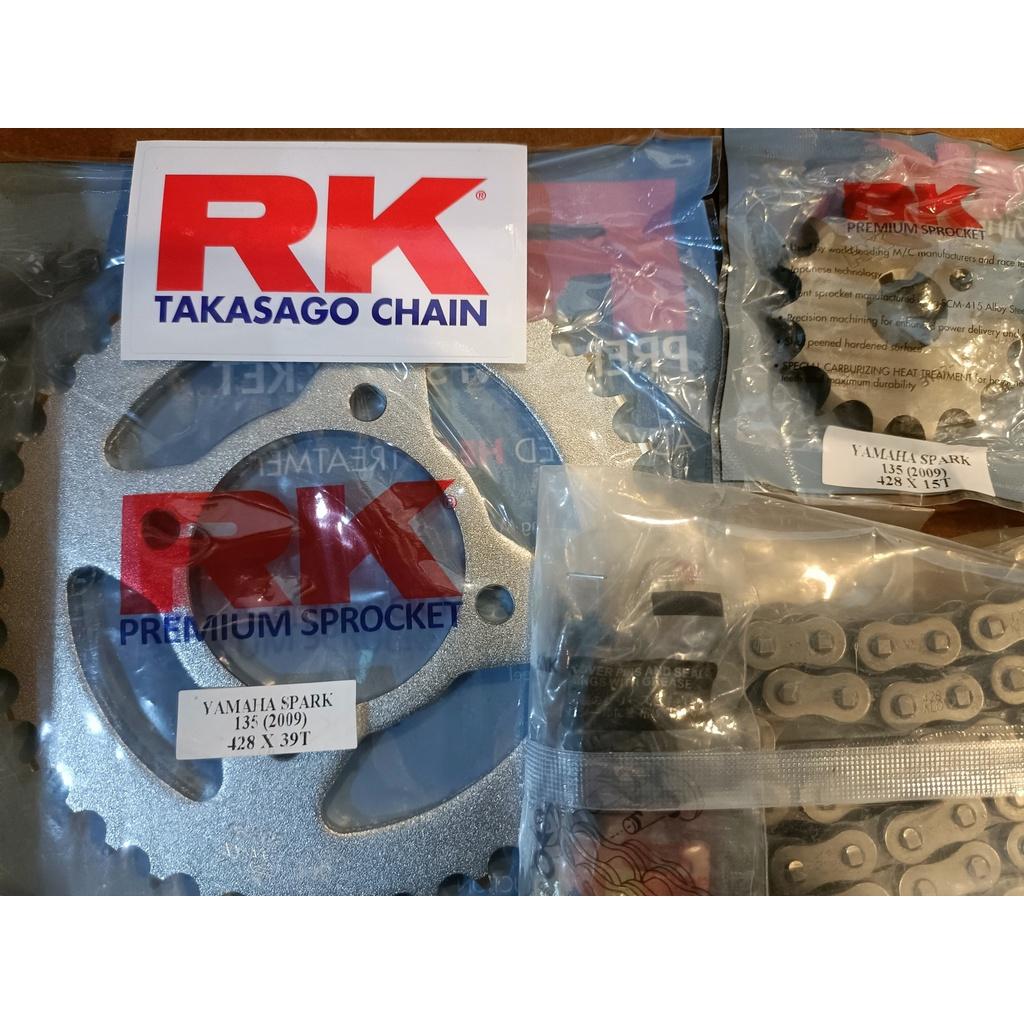 ชุดSetโซ่ สเตอร์หน้า-หลัง งานRK  Spark135 Y08-15  โซ่ 428KLO สเตอร์หน้า15ฟัน สเตอร์หลัง39ฟัน ชุดSET RK