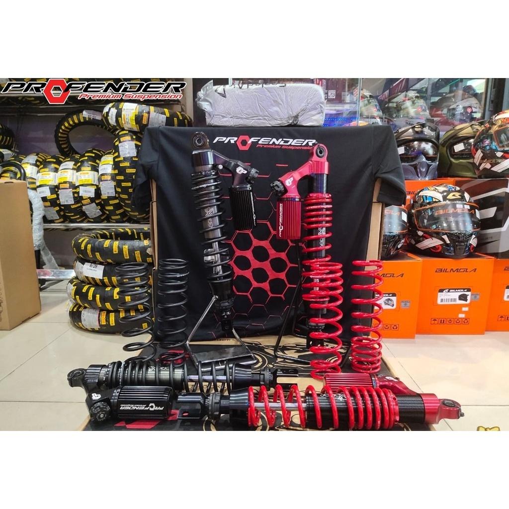 NEW!2022 โช๊คหลัง PROFENDER X-MAX300 สูง330MM ตัวโหลด สปริงแดง+กระปุกแดง สปริงดำ+กระปุกดำ งานแท้100%