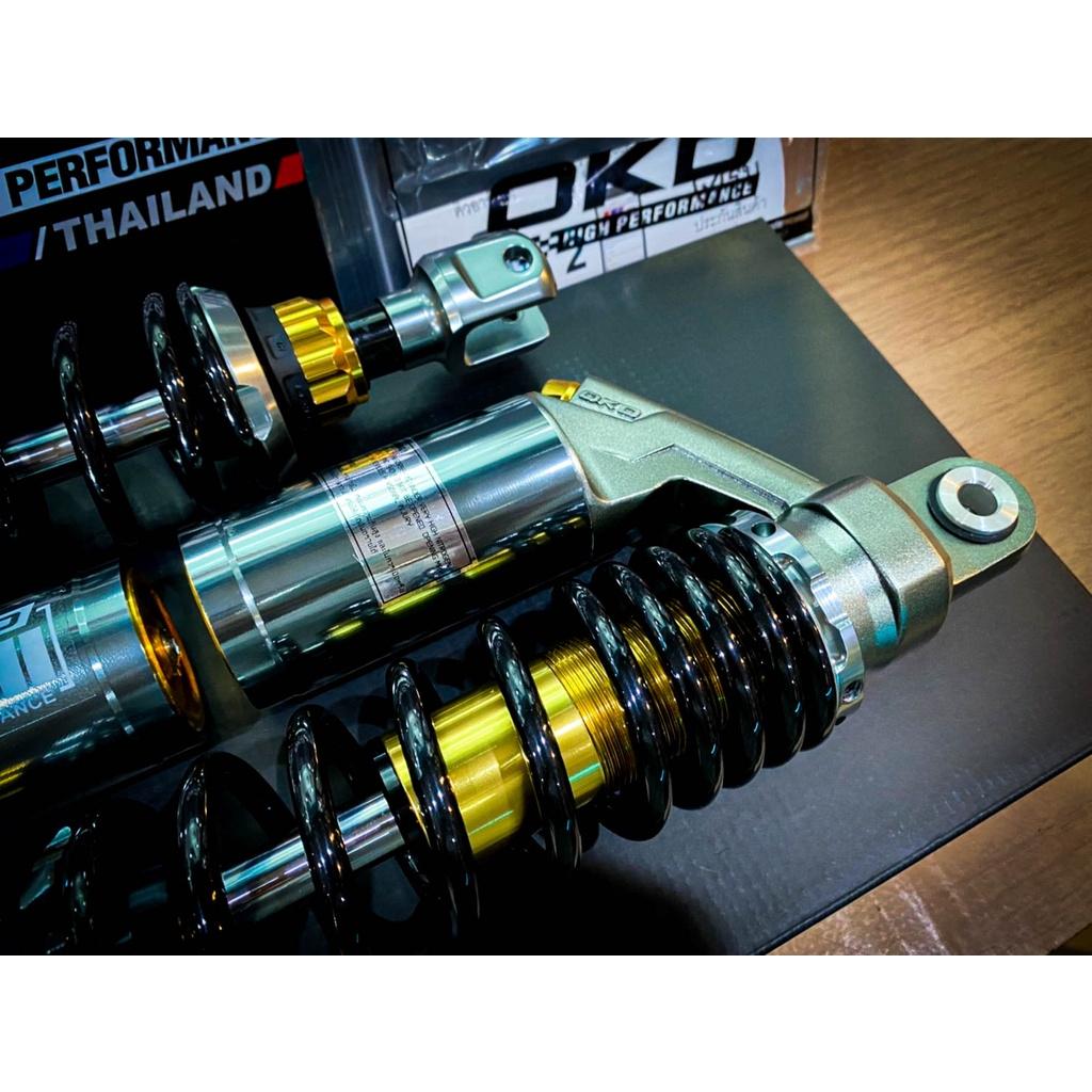 โช๊คหลัง รุ่นREV II N-MAX แบรนด์OKD ความสูง310MM มีกระปุก ปรับรีบาวด์ปรับสปริงได้ เลือกสีได้ รอสินค้า3-7วัน