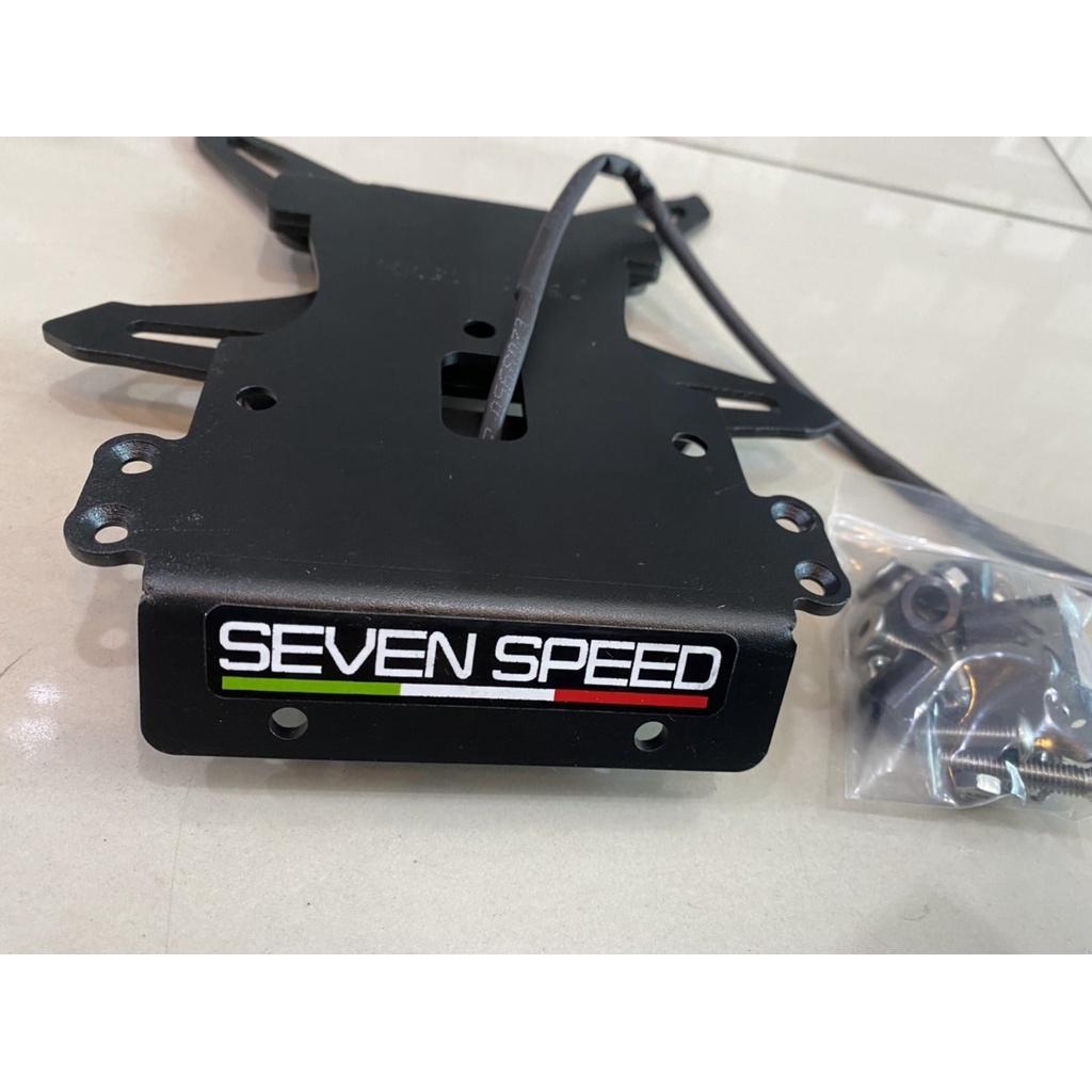 120.ท้ายสั้นแม่เหล็กพับได้ แบบมีไฟส่องป้ายทะเบียน รุ่น DEMON150-GN งาน sevenspeed