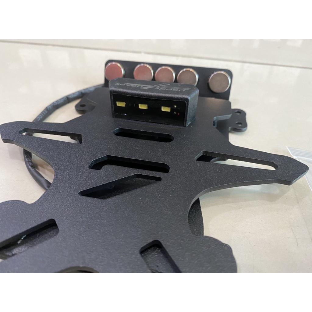 130.ท้ายสั้นแม่เหล็กพับได้ แบบมีไฟส่องป้ายทะเบียน รุ่น  M-SLAZ / sevenspeed