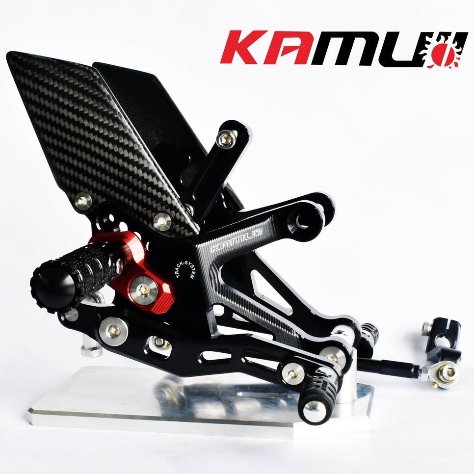 ชุดเกียร์โยง ตรงรุ่น XSR155 คาร์บอนแท้  แบรนด์ KAMUI ปรับระดับพักเท้า หัวเกียร์พับได้ พักเท้าพับได้ เกียร์โยง