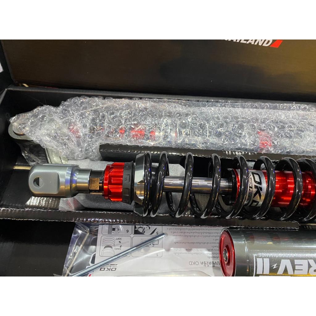 โช๊คหลัง รุ่นREV II PCX2018-2020 แบรนด์OKD ความสูง350MM มีกระปุก ปรับรีบาวด์ได้ ปรับสปริงได้ เลือกสีได้ รอสินค้า3-7วั