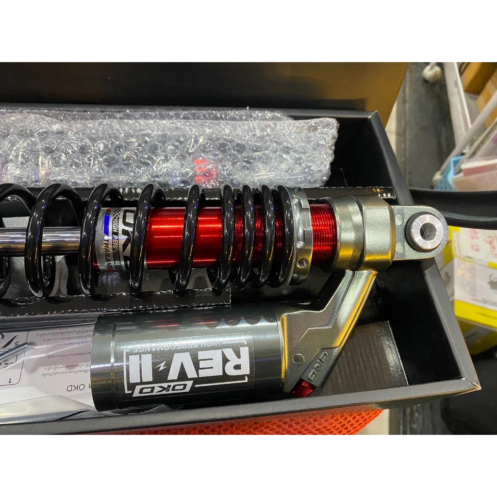 โช๊คหลัง รุ่นREV II PCX2018-2020 แบรนด์OKD ความสูง350MM มีกระปุก ปรับรีบาวด์ได้ ปรับสปริงได้ เลือกสีได้ รอสินค้า3-7วั