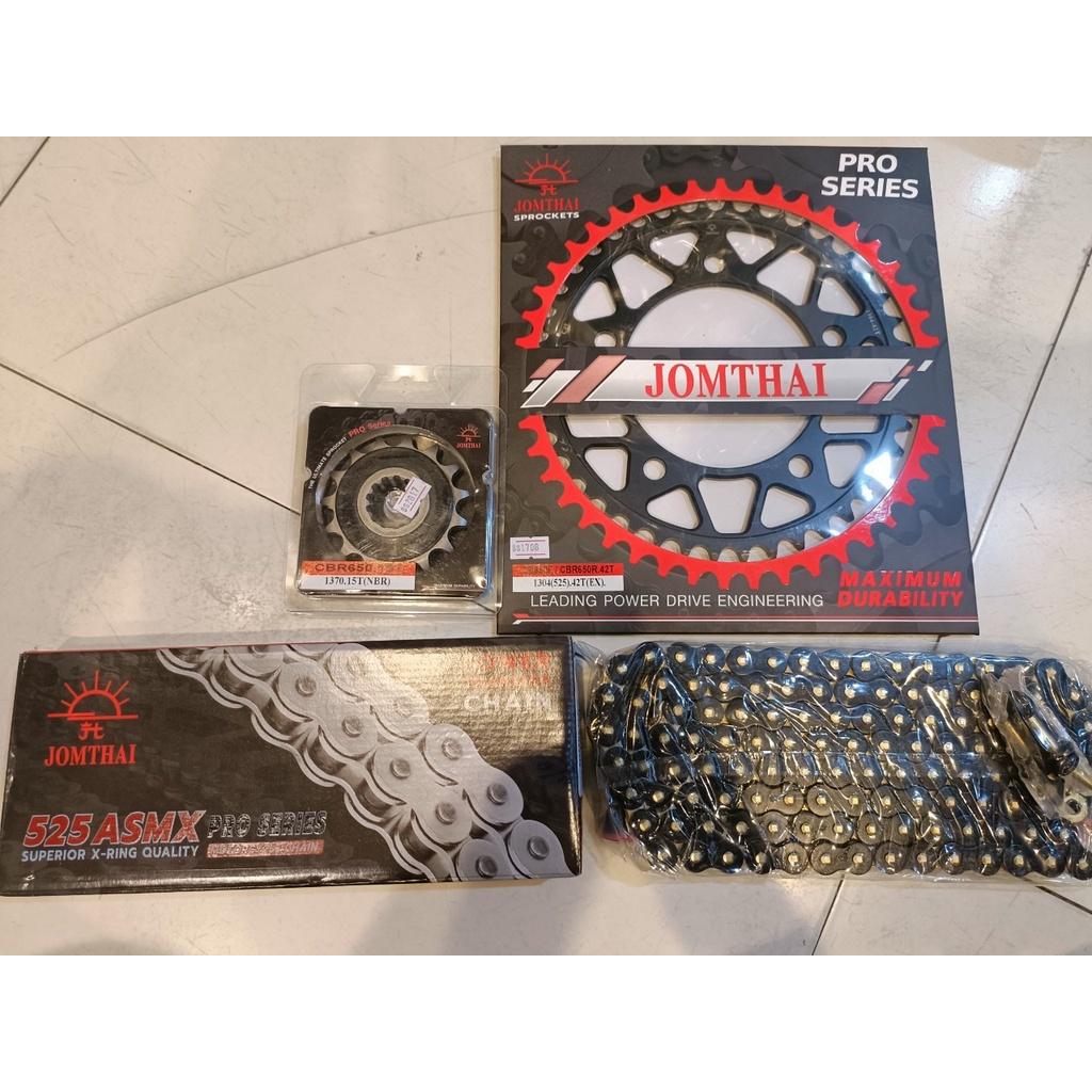 ชุด สเตอร์หน้า-หลัง CB650F/CBR650R โซ่525 อัพไซค์โซ่ งานJomthai