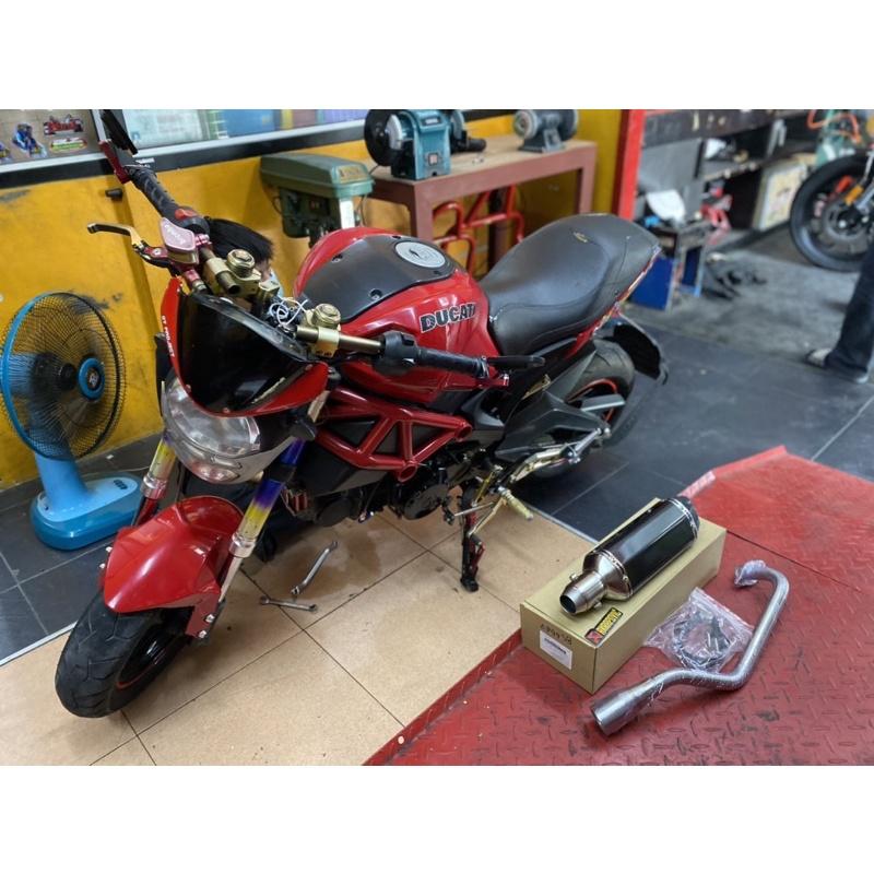 ชุดท่อ ปลาย+คอท่อ สแตนเลส Demon 125 .