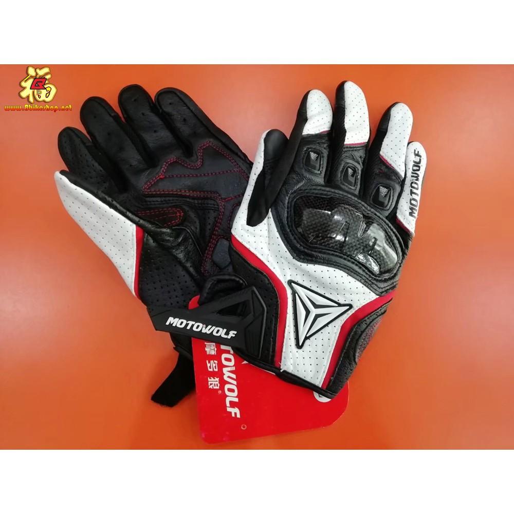 ถุงมือหนังผสมการ์ดคาร์บอน MOTOWOLF 305 คละสี
