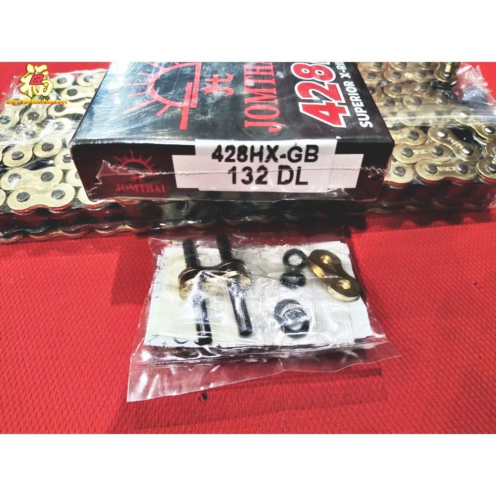 รวมโซ่ทุกสี จอมไทย 428 HX 520 525 530 ASMX 120L JOMTHAI X-RING120ข้อ สีเหล็ก สีทอง สีดำหมุดทอง สีส้ม สีน้ำเงิน สีเขียว