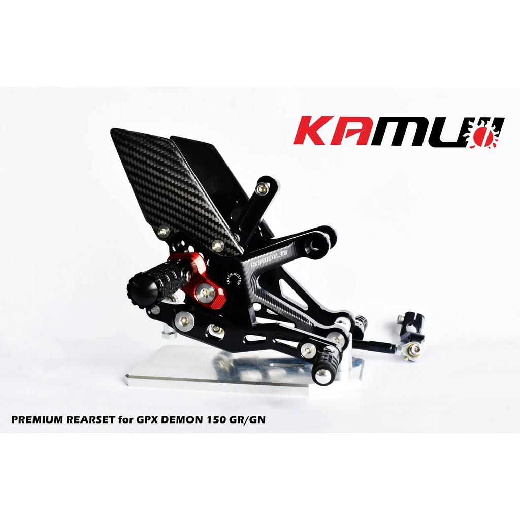 ชุดเกียร์โยง KAMUI คาร์บอนแท้ ตรงรุ่นDEMON150 GN GR (Racing Style ปรับระดับพักเท้า หัวเกียร์พับได้ เกียร์โยง