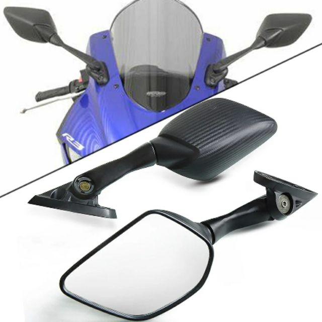 กระจกทรง R3  ติดขายึดชิว ใส่ADV/N-MAX/X-MAX/R15เก่า/PCX Semspeed(แซมสปีด)