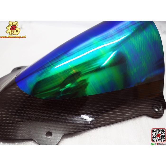 ชิวหน้าแต่งปรอท+เคฟล่ารุ้งตรงรุ่น R-3 2019 ชิวแต่ง อะคริลิค ดำ
