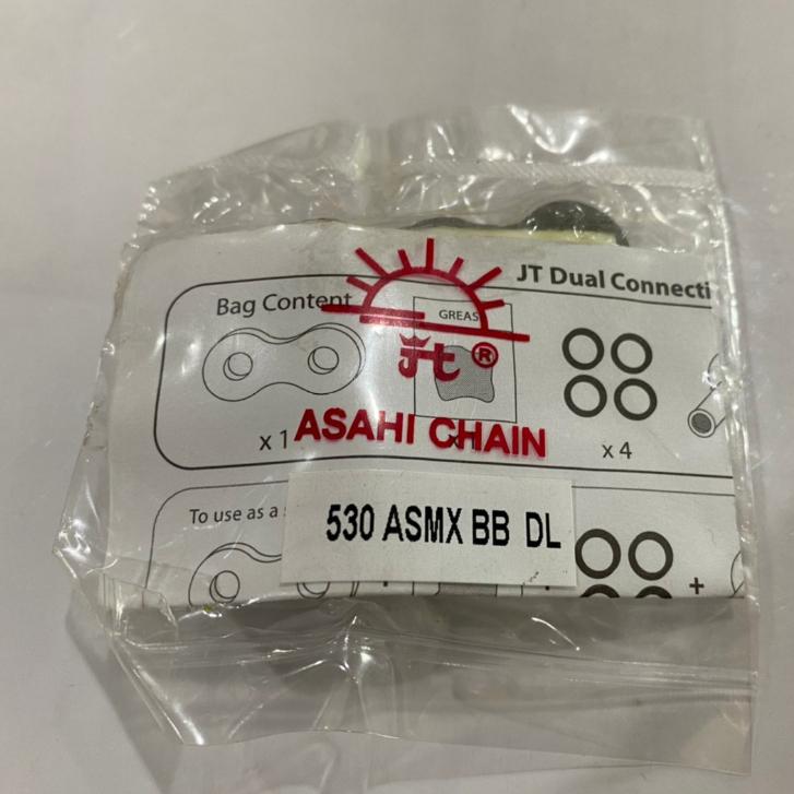JOMTHAI ASAHI ข้อต่อโซ่ มอเตอร์ไซค์ เบอร์ 525,530 X-ring  ข้อต่อแบบกิ๊บล็อค และ หมุดย้ำ (0162)