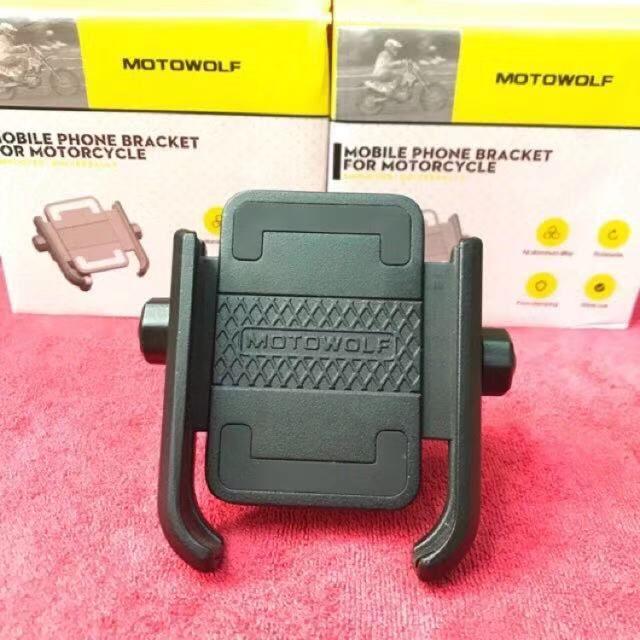 ที่จับโทรศัพท์ ยึดหูกระจก สีดำ สีเงิน MOTOWOLF แท้100% ขายึดโทรศัพ โทรศัพท์ ยึดรูกระจก ใส่ได้ทุกรุ่น