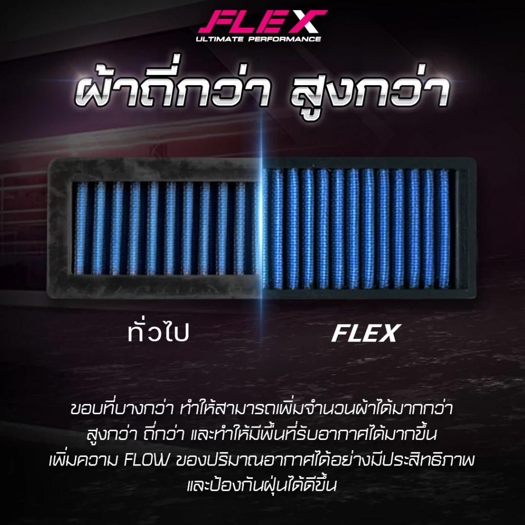 กรองอากาศรถมอเตอร์ไซค์ SUPERBIKE FLEX ตรงรุ่น YAMAHA / HONDA / VESPA  / LAMBRETTA ถอดล้างได้ รับประกัน 1 ปีเต็ม