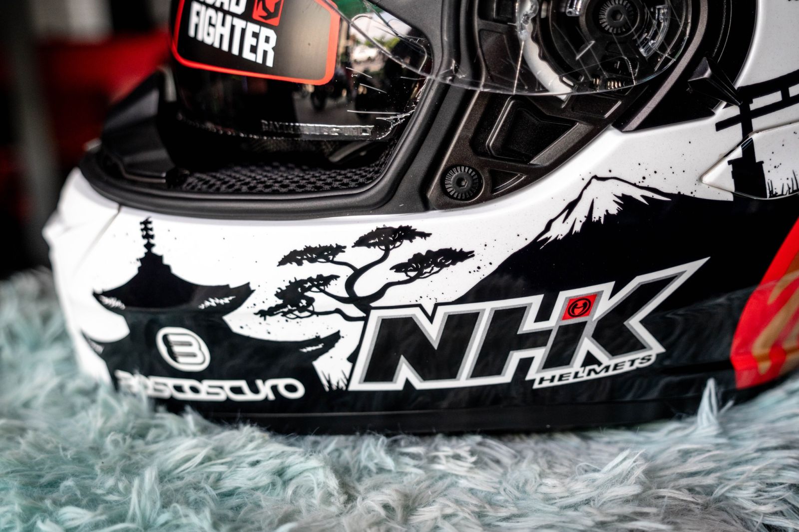 หมวกกันน็อค NHK ลาย Alonso Lopez แว่น2ชั้น  แถมกระเป๋าผ้า