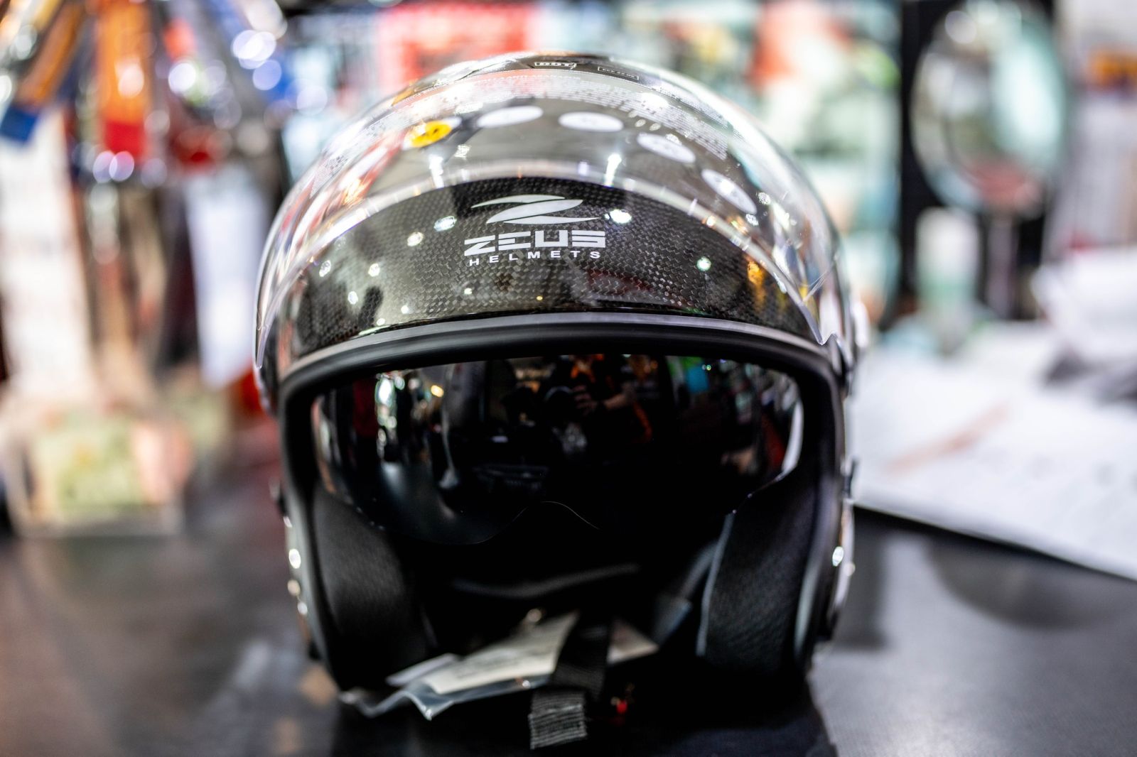 หมวกกันน็อค ครึ่งใบ ZEUS ZS-625 | Hexagon Carbon ฟรีชิลล์ปรอท