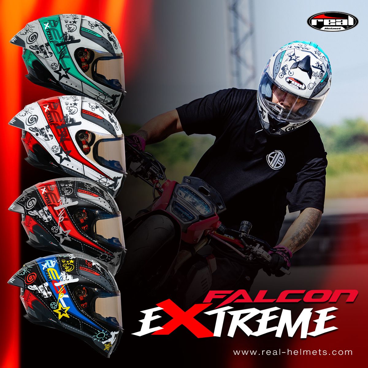 หมวกกันน็อคเต็มใบ Real Falcon Extreme