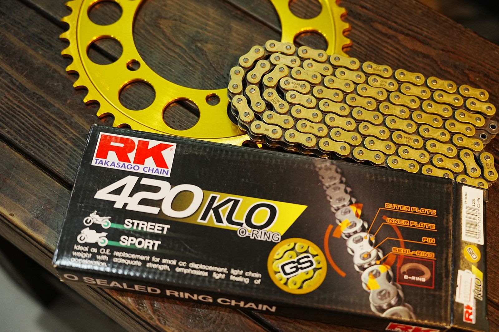โซ่ RK 420 KLO O-Ring 120L สีทองนอก