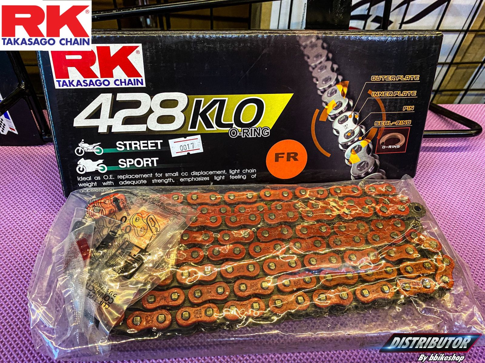 โซ่ RK 428 KLO สีแดง