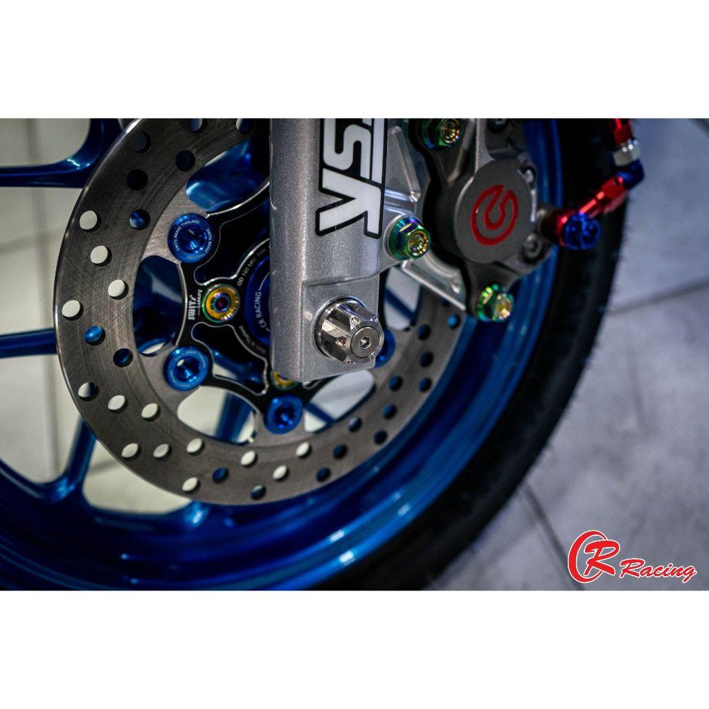 แกนล้อหน้า สแตนเลส LEAD-125 4V / Giorno+ CR RACING (015)