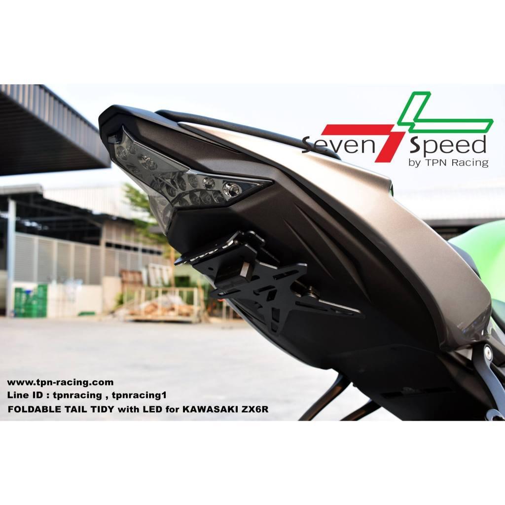 ท้ายสั้นแม่เหล็กพับได้ ZX6R มีไฟ/ไม่มีไฟ LED seven speed / Kamui (134/117)
